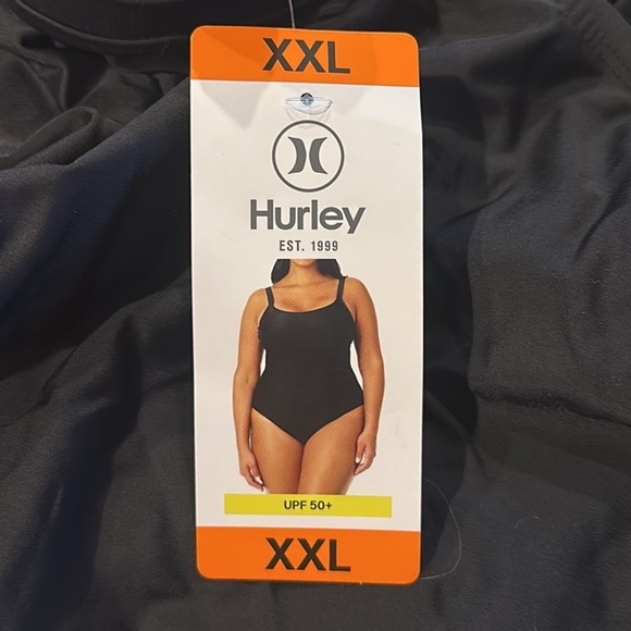 Hurley Women’s UPF 50+ Black One Piece Swimsuit XXL NWT Beach Travel Spring - Picture 6 of 11